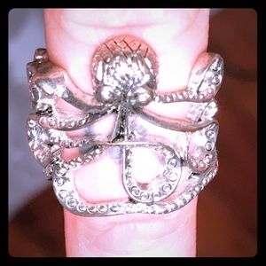 Octopus silver ring, very unique & detailed Sz 8